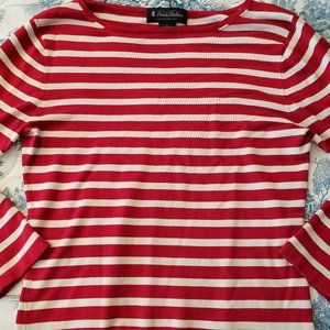 Red and White Striped Women's Sweater